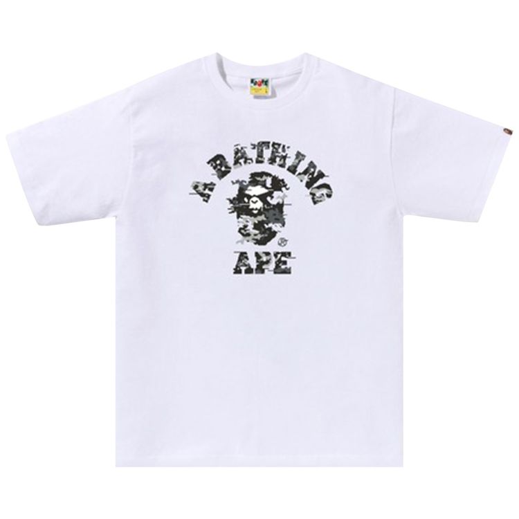 BAPE Multi Pixel Camo College Tee White Black