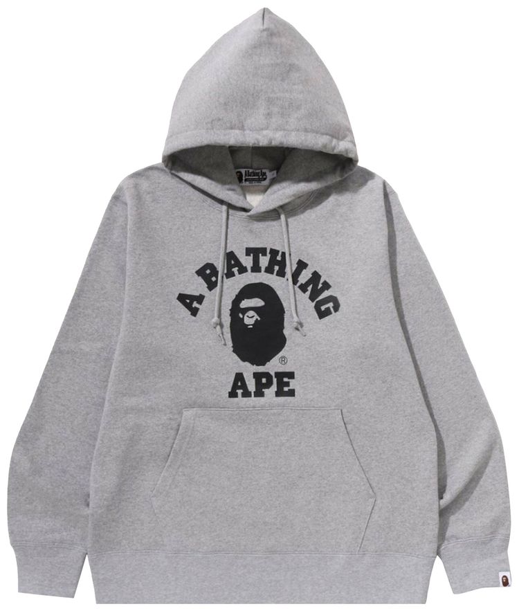 BAPE College Pullover Hoodie Grey