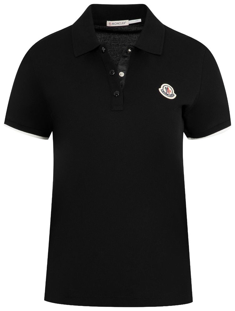 Moncler Toggle Waist Polo Shirt Black
