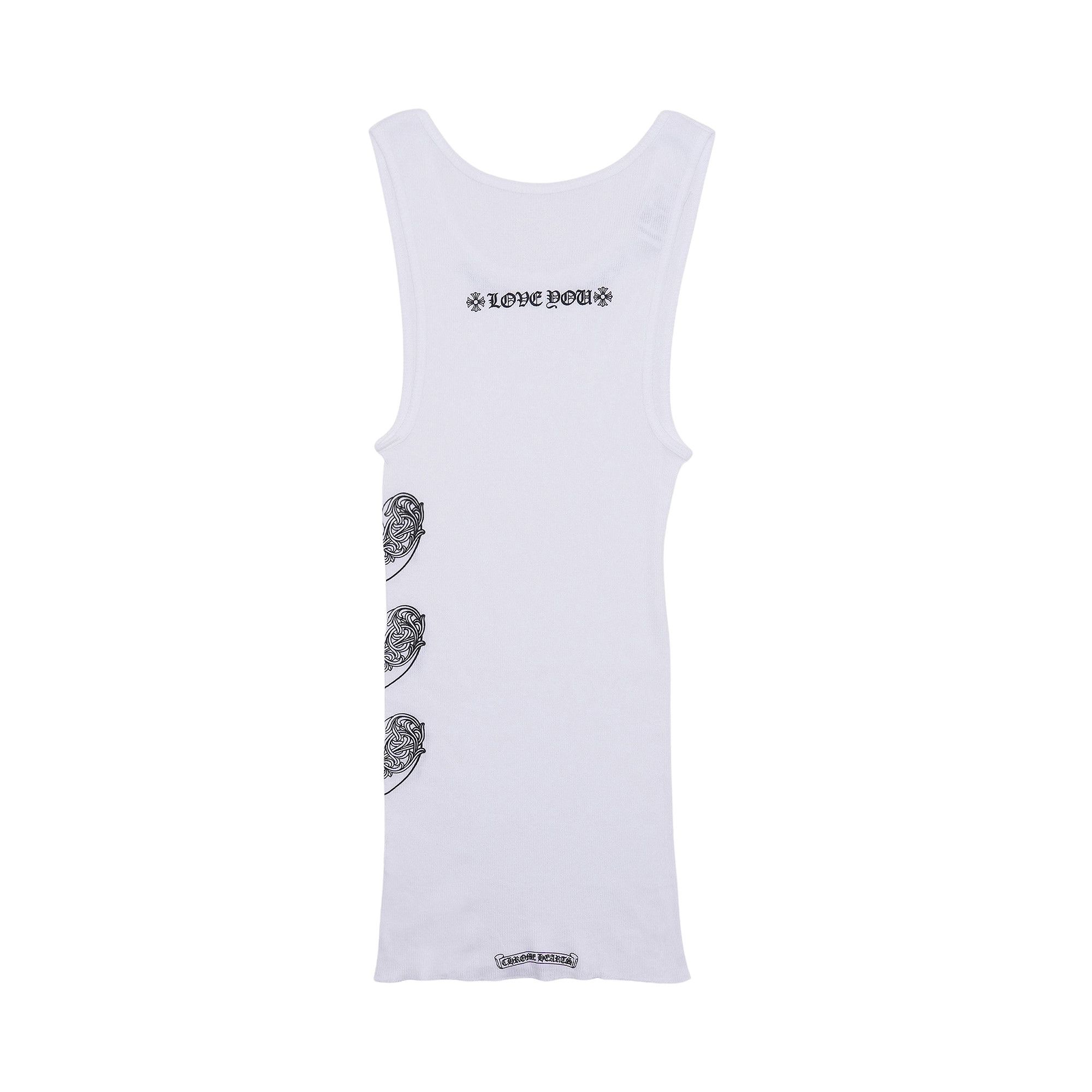 CHROME HEARTS (クロムハーツ) LOVE YOU RIB TANK Buy Chrome Hearts Love You Rib Tank 'White/Black' - 01383