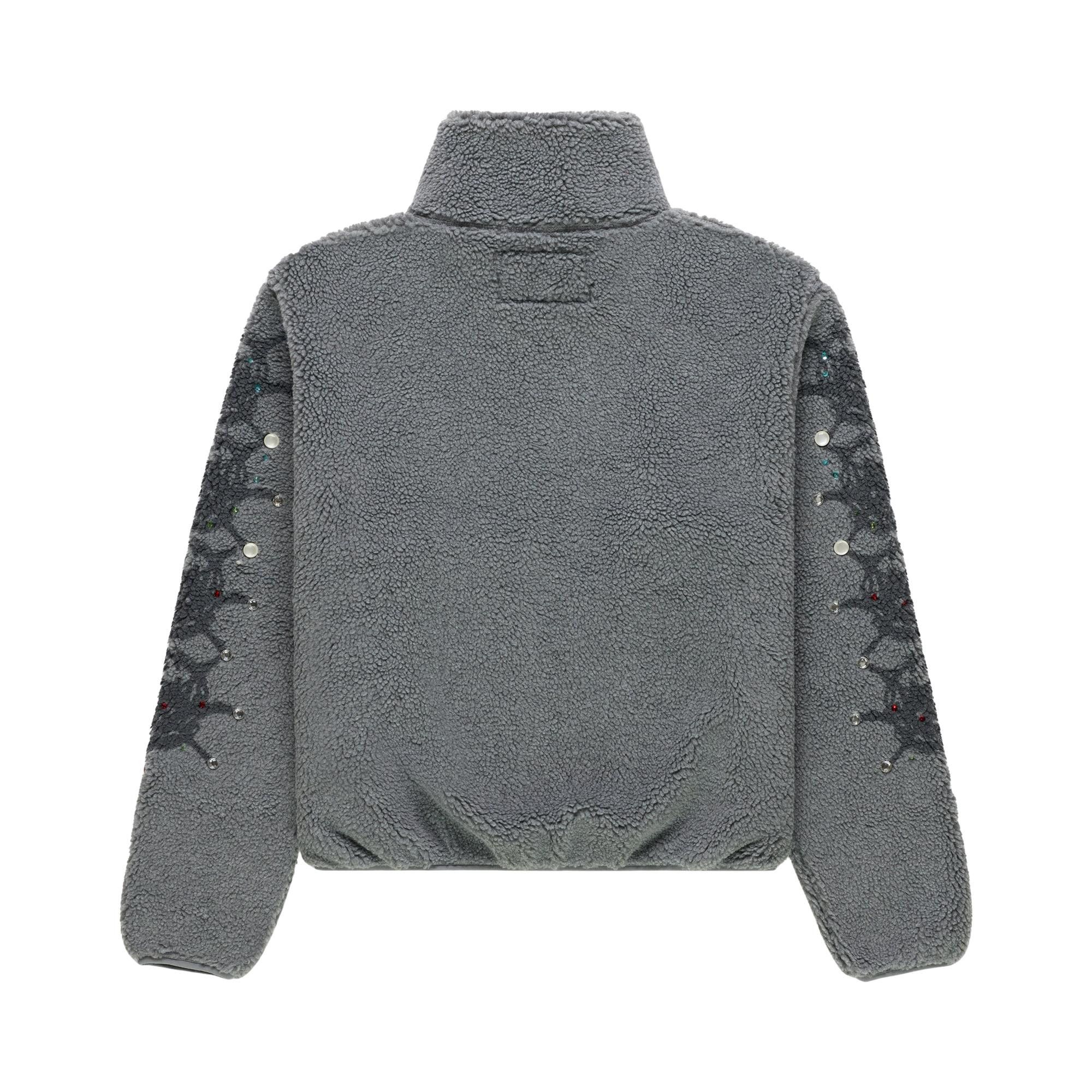 Buy Sp5der Webstone Teddy Fleece Zip Up 'Slate Grey