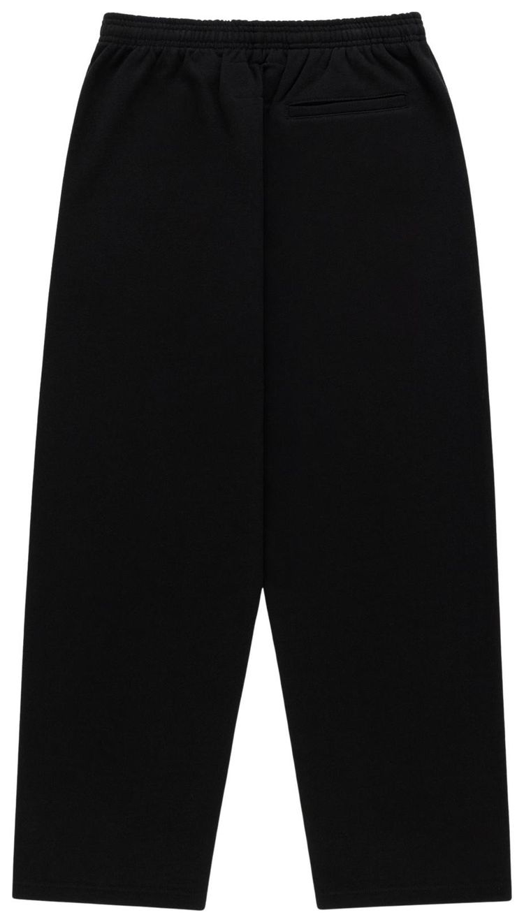 Sp5der Rhinestone Script Wide Leg Sweatpant Black