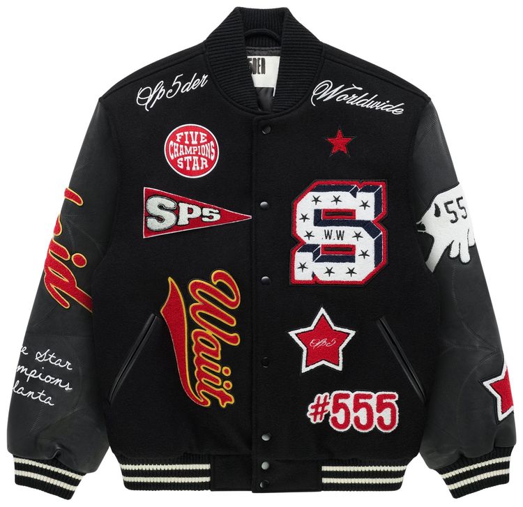 Sp5der Cuntry Varsity Jacket Black
