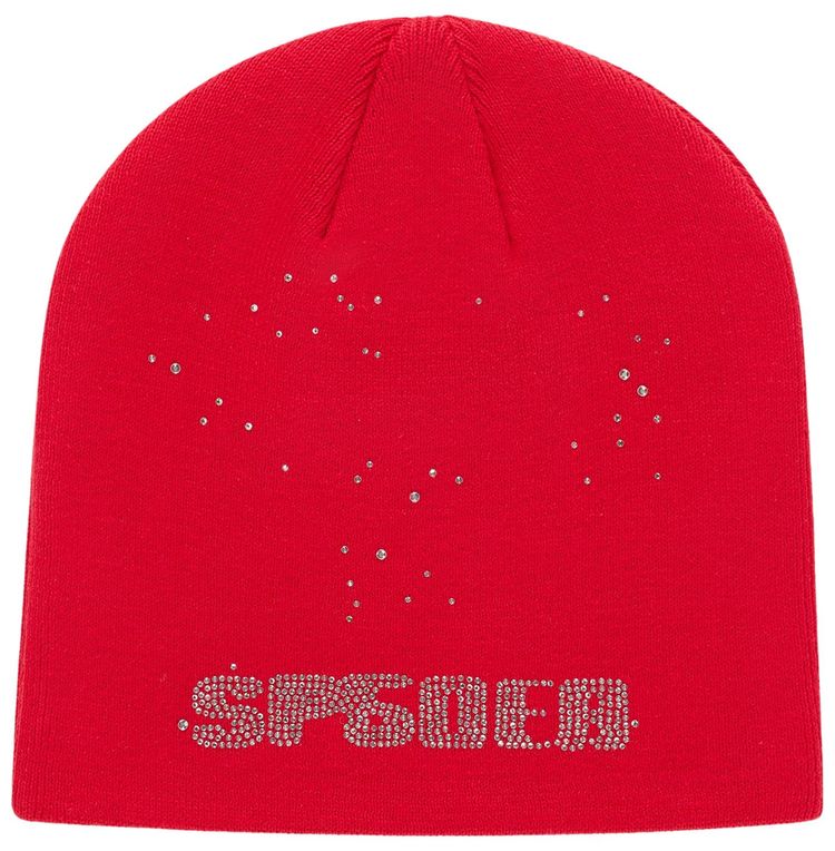 Sp5der Rhinestone Silk Skully Red