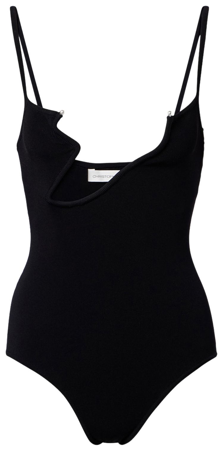 Christopher Esber Odessa Arced Knitted Bodysuit Black