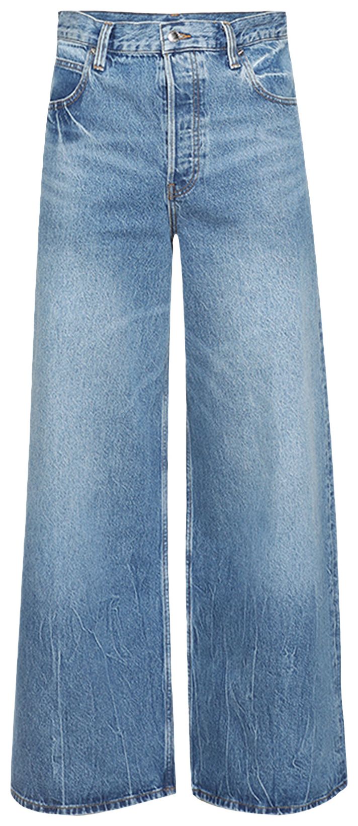 Alexander Wang Surge Low Rise Wide Leg Jean Vintage Marbled Blue