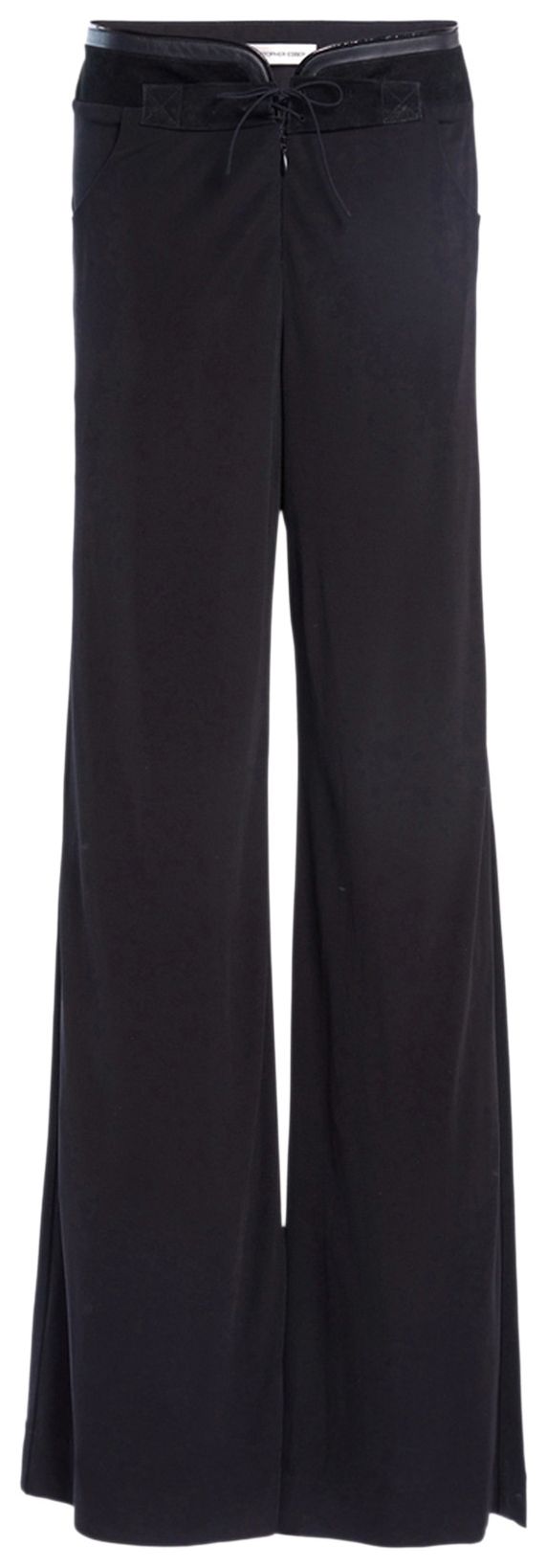 Christopher Esber Yvette Leather Belted Jersey Trouser Black