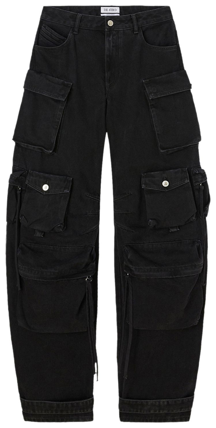 Attico Long Pant Washed Denim Black