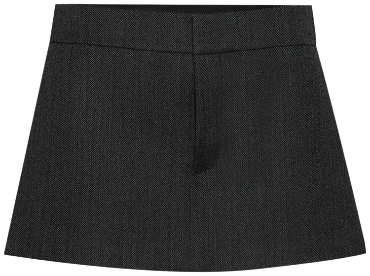 Alexander Wang Low Rise Tailored Mini Skort W Side Slits BlackCharcoal
