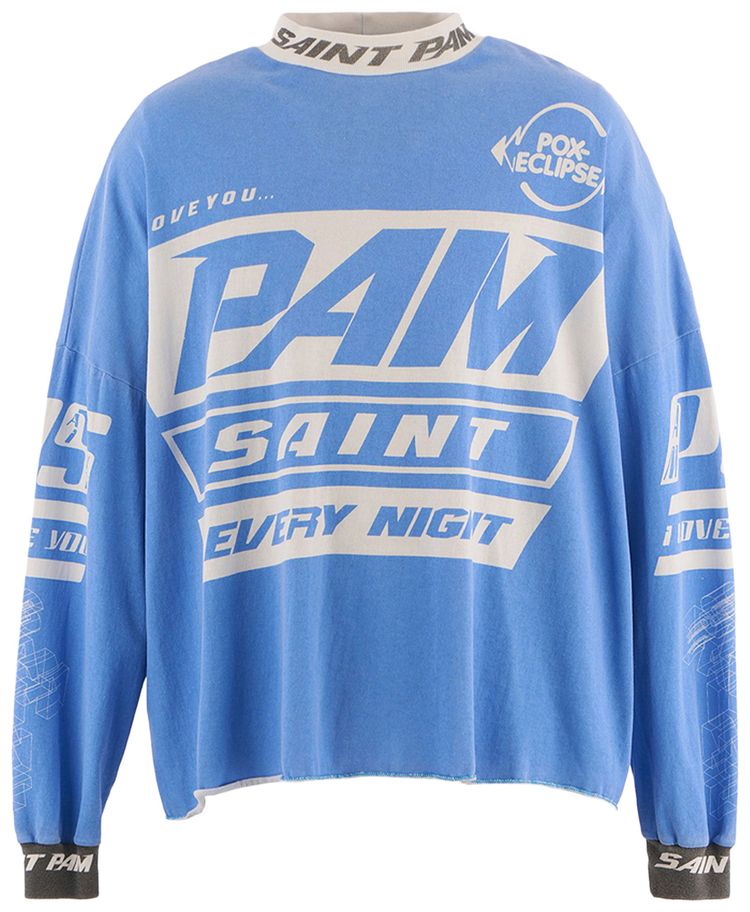 SAINT Mxxxxxx Saint Pam Long Sleeve Tee Blue