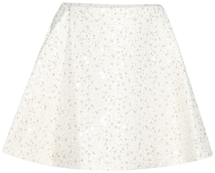 David Koma Sequin Boucle A Line Mini Skirt White