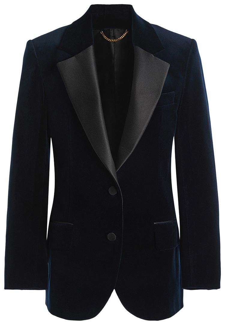 Victoria Beckham Single Breasted Tailored Jacket Midnight