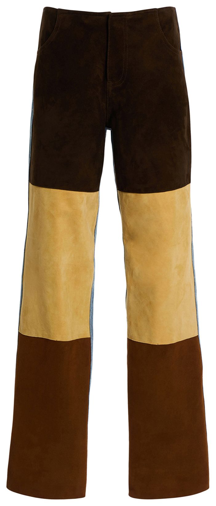 Christopher Esber Spliced Suede Denim Jean MulticolorIndigo