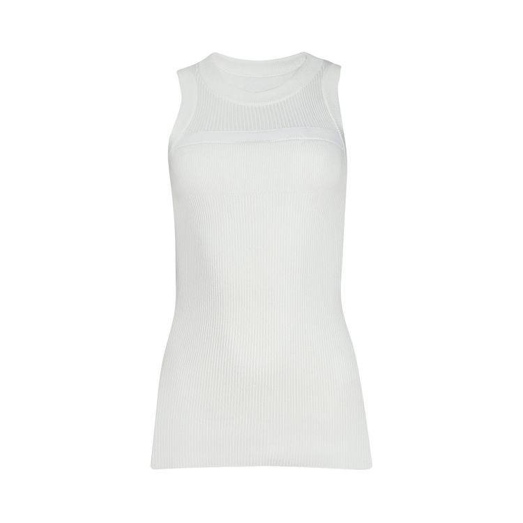 Sacai Cotton Knit Tank Top Off White