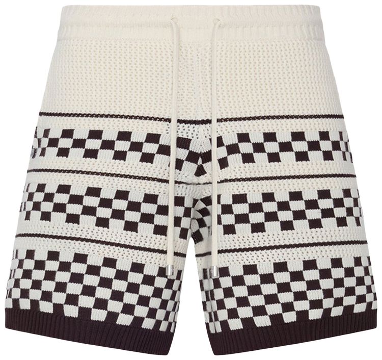 Amiri Checkered Mesh Short Alabaster
