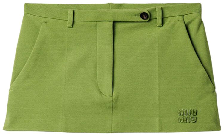 Miu Miu Punto Stoffa Skirt Verde