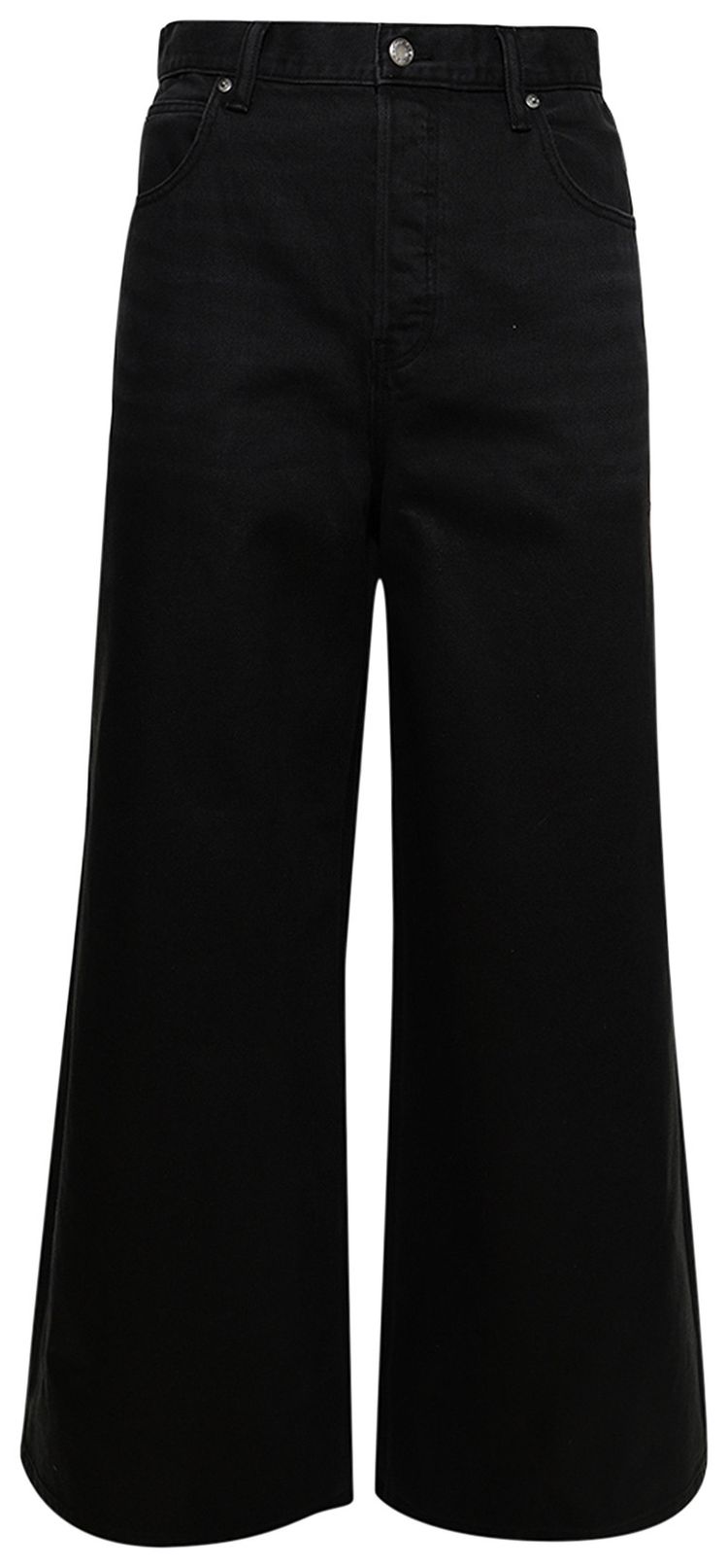 Alexander Wang Surge Low Rise Wide Leg Jean With Partial Coating Faded Black