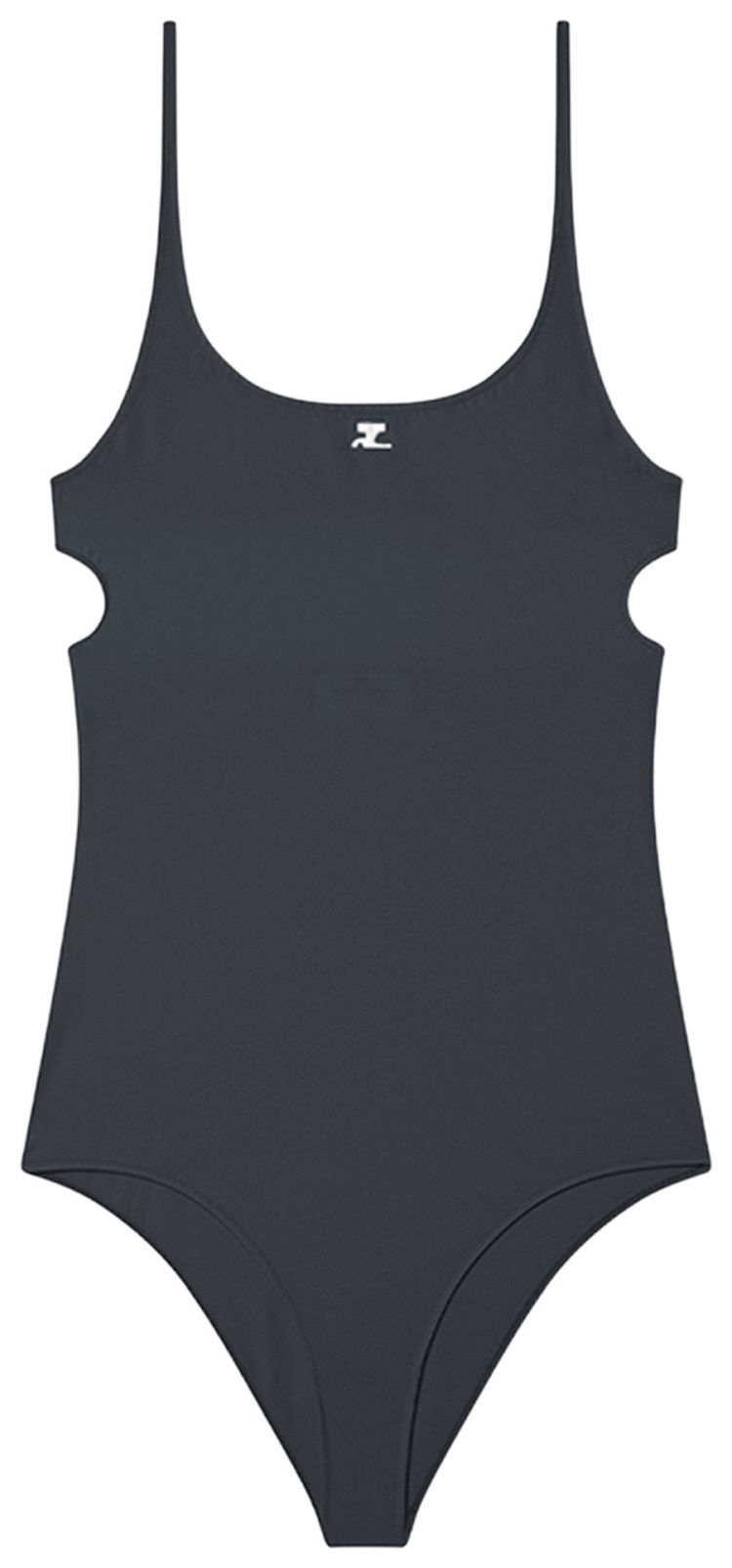 Courreges Cut Out 1 Piece Swimsuit Black