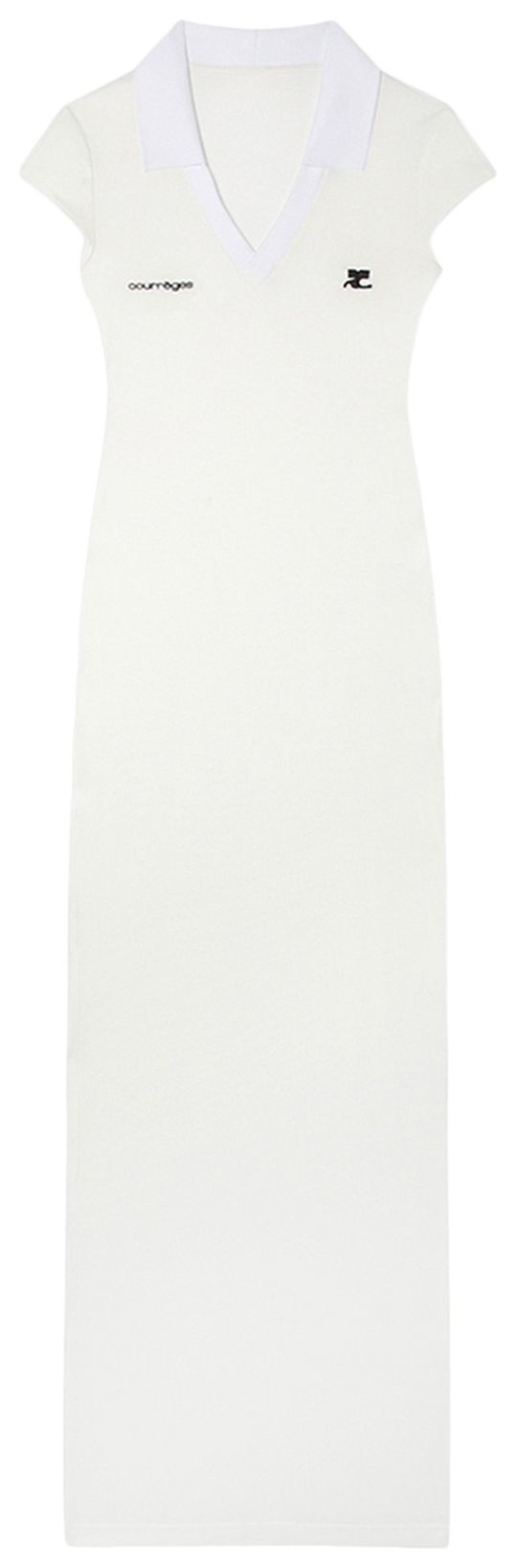 Courreges Sports Polo Long Dress Heritage WhiteBlack