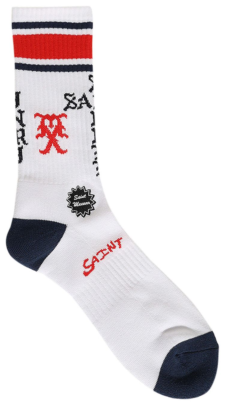 SAINT Mxxxxxx Sinner Socks WhiteRedBlue