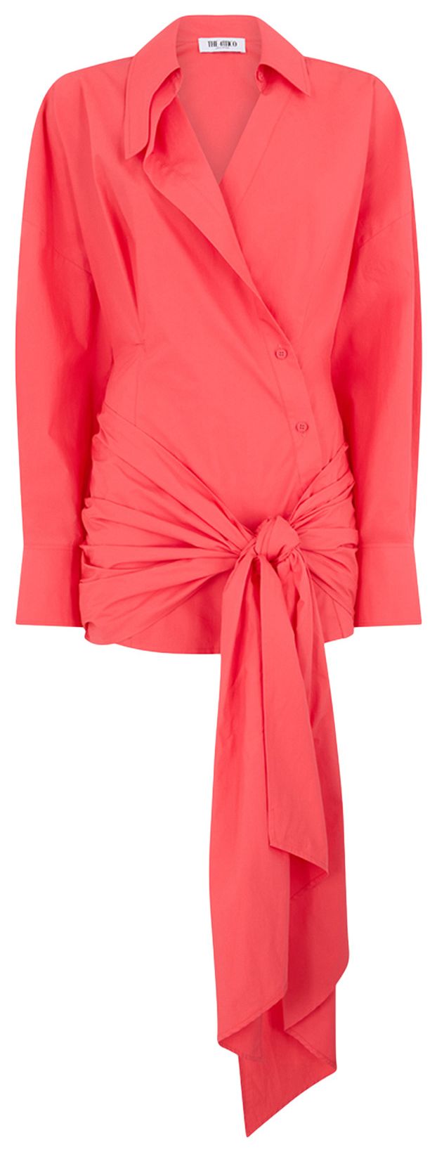 Attico Mini Dress Cotton Coral