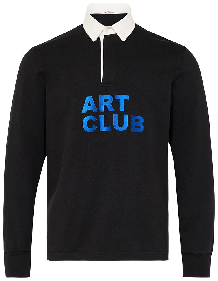 JW Anderson Art Club Rugby Polo Washed Black