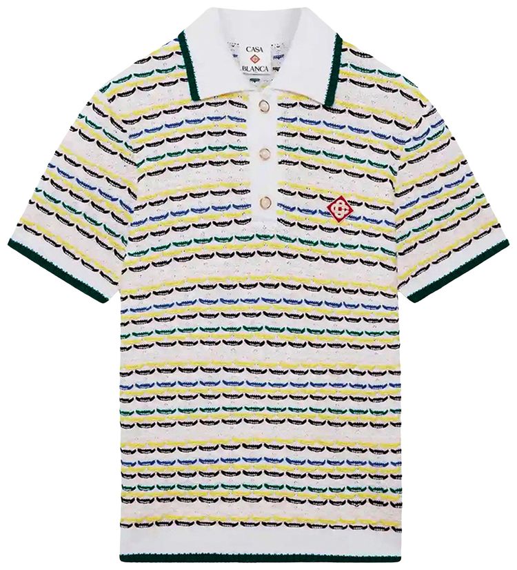 Casablanca Tuck Stitch Polo Shirt Multicolor