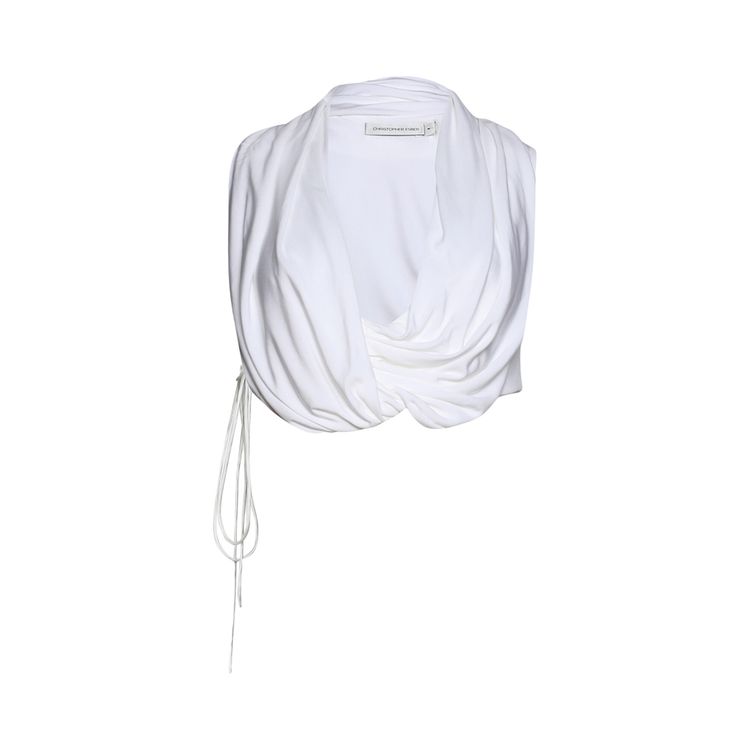 Christopher Esber Interlock Jersey Drape Top White