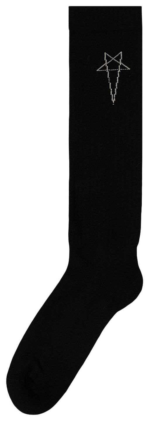 Rick Owens DRKSHDW Pentagram Knee High Socks BlackPearl