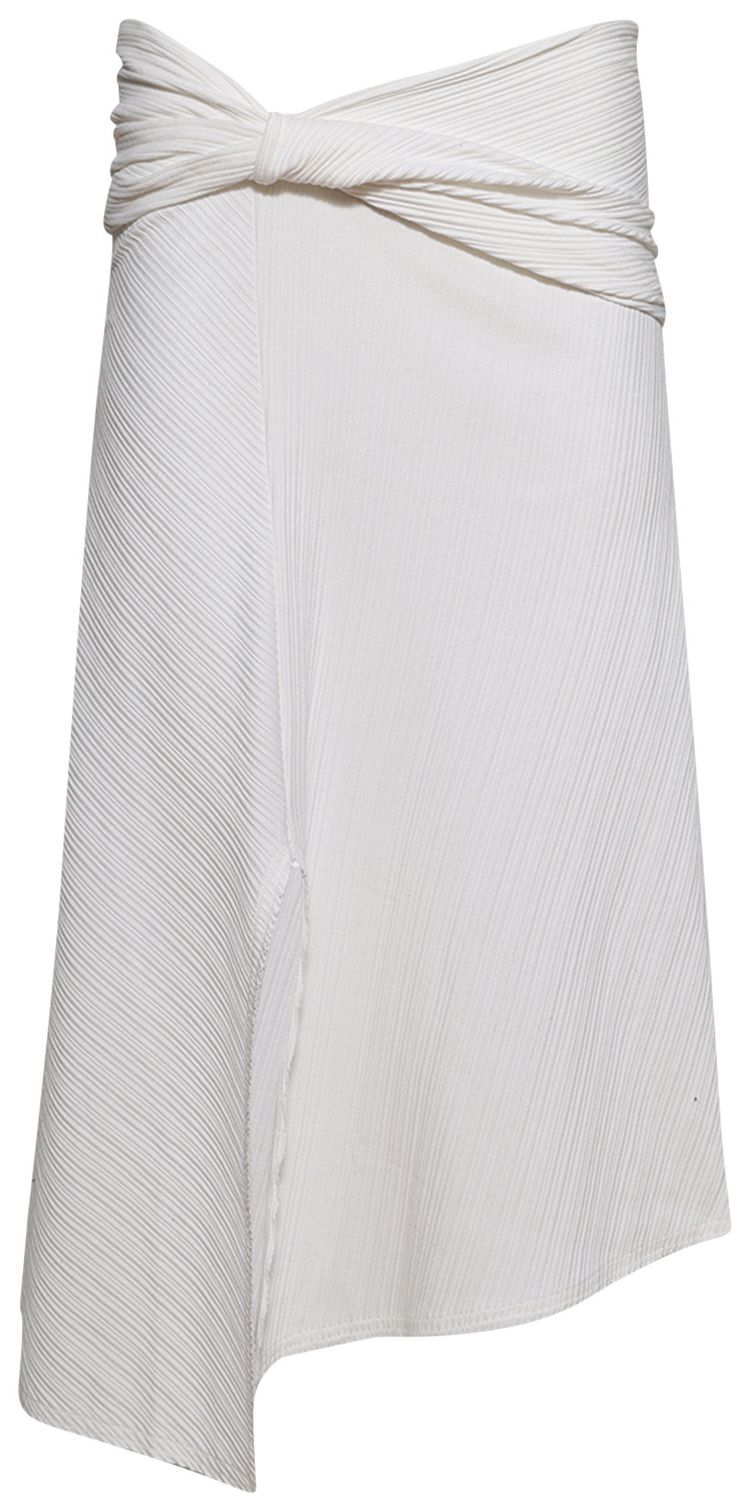 Victoria Beckham Twist Detail Midi Skirt White