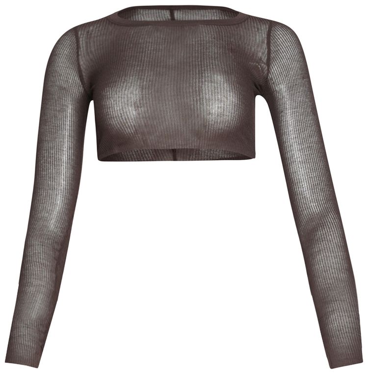 Rick Owens Long Sleeve Crop T Macassar
