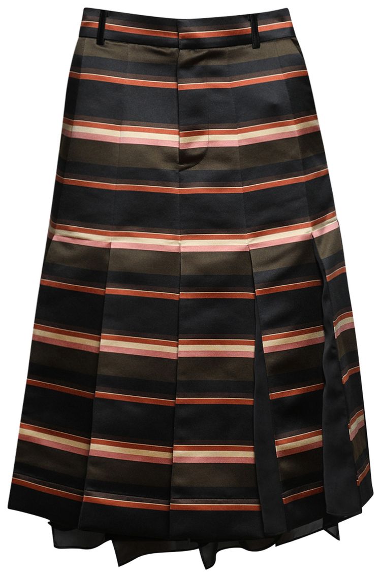 Sacai Horizontal Stripe Skirt KhakiPink