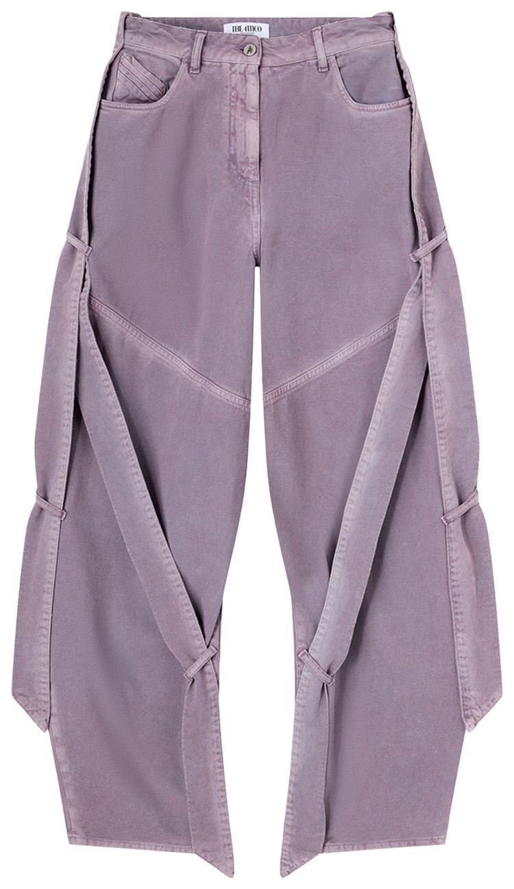 Attico Long Pant Cotton Gabardine Mauve Fade