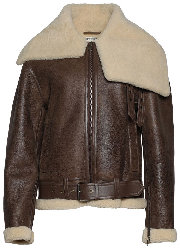 JW Anderson Shearling Jacket BrownNatural