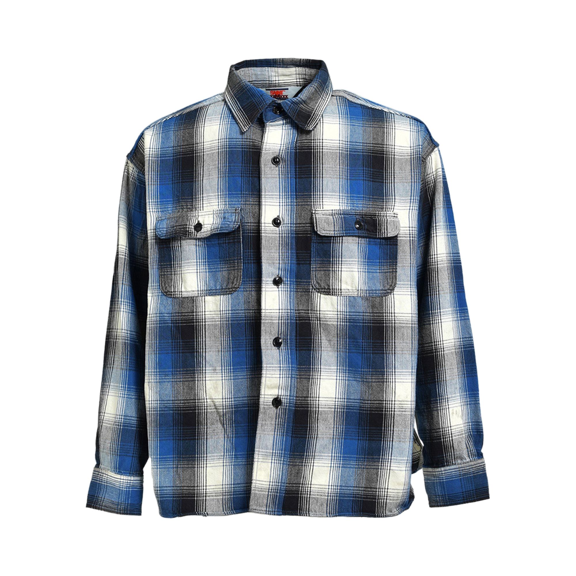 Buy SAINT Mxxxxxx Check Flannel Shirt 'Blue' - SM HR1 0000 C53 | GOAT