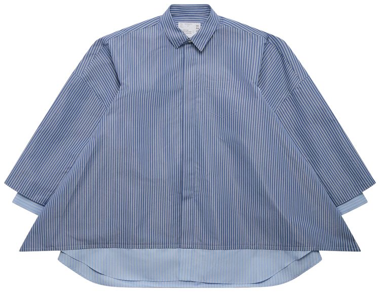 Sacai Poplin Shirt Blue Stripe