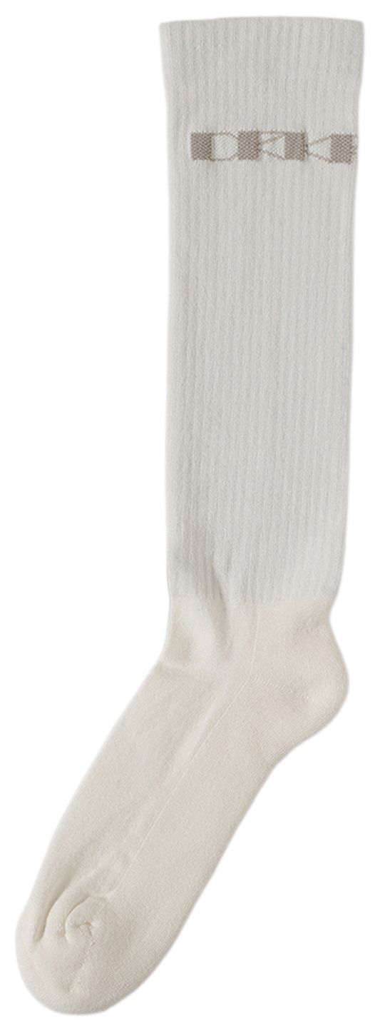 Rick Owens DRKSHDW Knee High Socks MilkPearl
