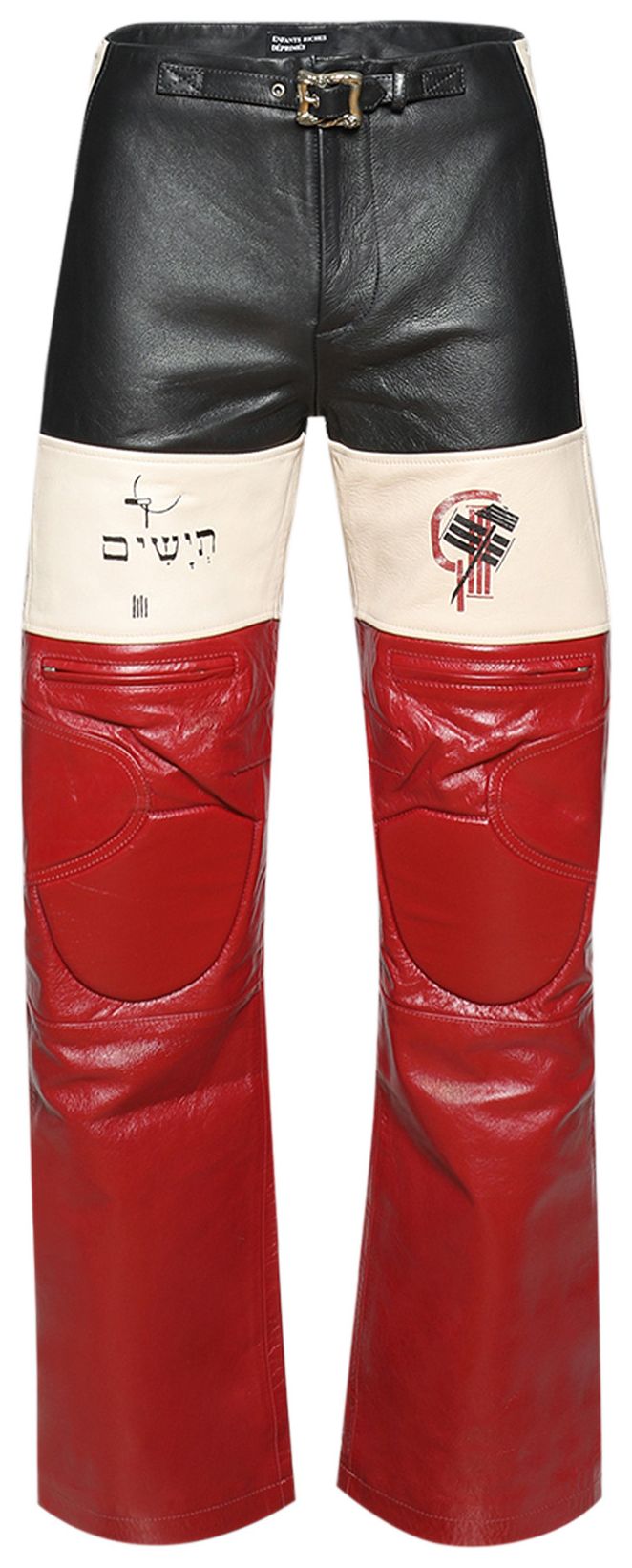 Enfants Riches Deprimes Tripping Light Moto Pants BlackWhiteRed