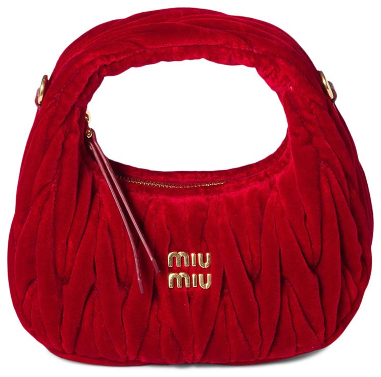 Miu Miu Velluto Matelasse Bag Rosso