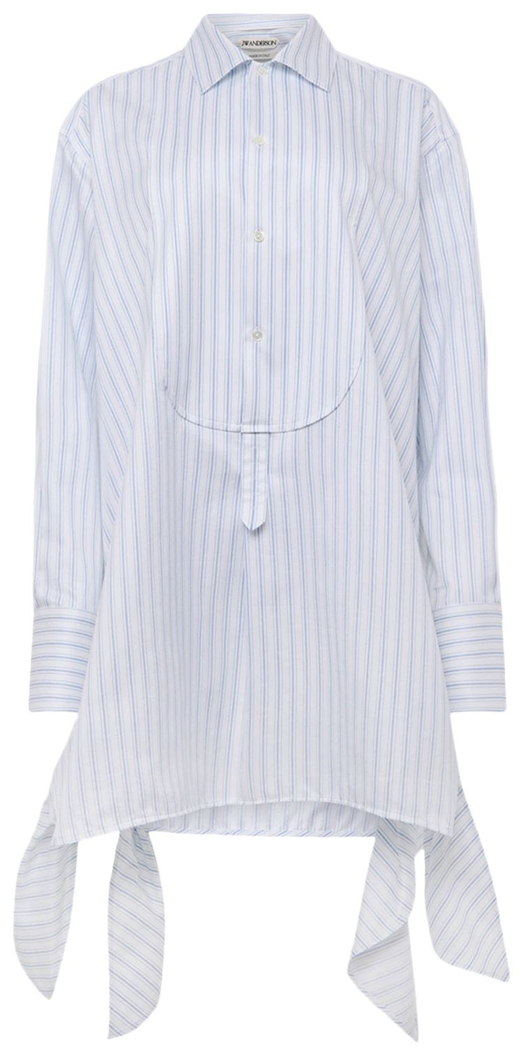 JW Anderson Side Knot Shirt Dress WhiteBlue