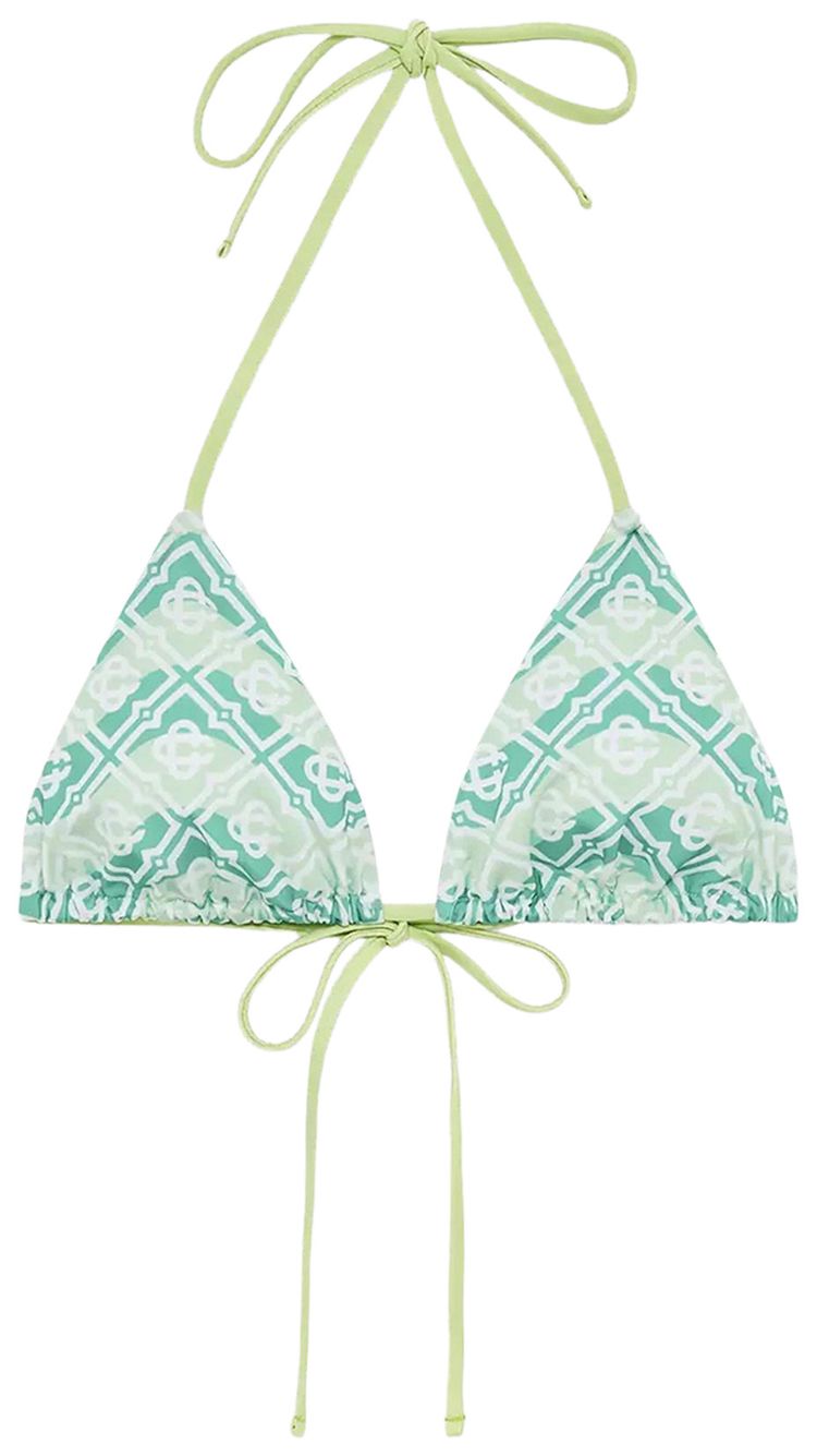 Casablanca String Triangle Bikini Top Wavy Monogram
