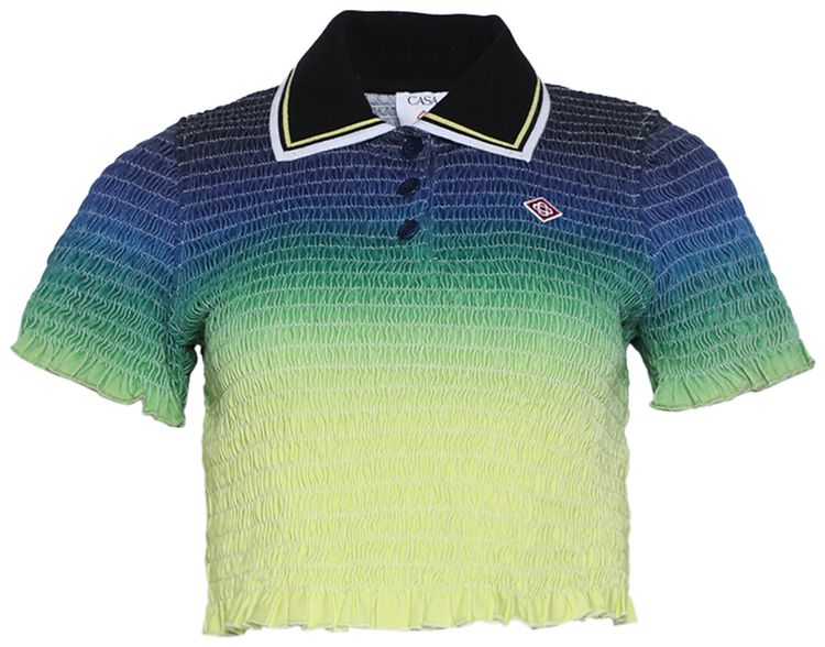 Casablanca Shirred Polo Top Gradient