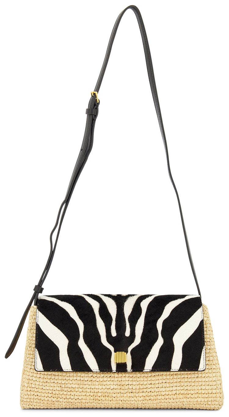 Khaite Audrey Raffia Crossbody BlackWhite