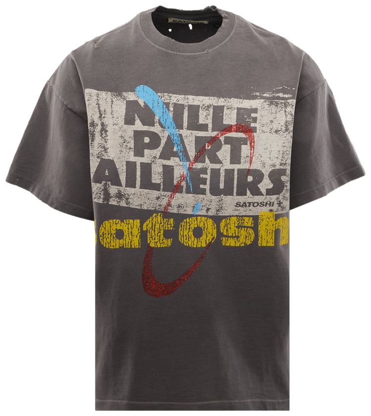 Satoshi Nakamoto Everywhere  Nowhere Tee Washed Black