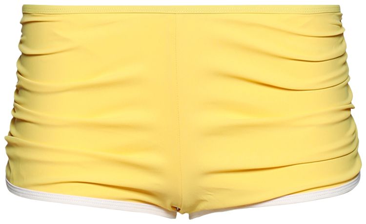 Christopher Esber Oasis Ruched Swim Boyshort ZestWhite