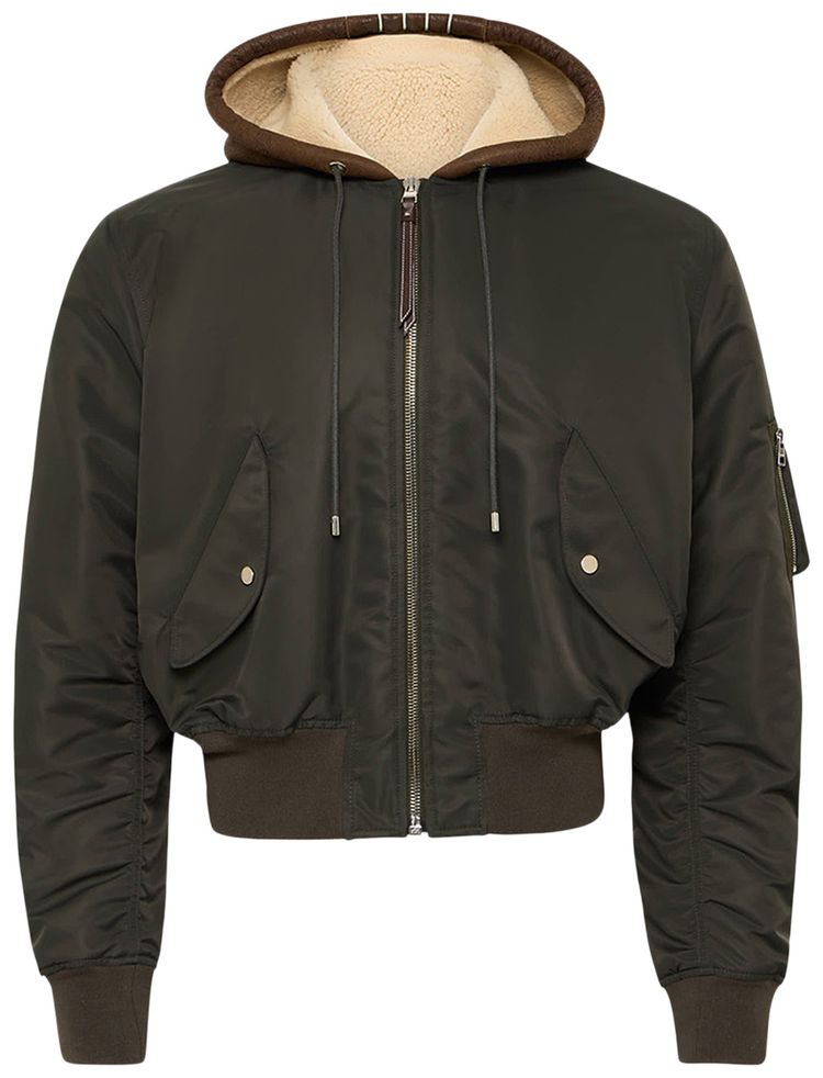 JW Anderson Hooded Bomber Jacket Dark Khaki