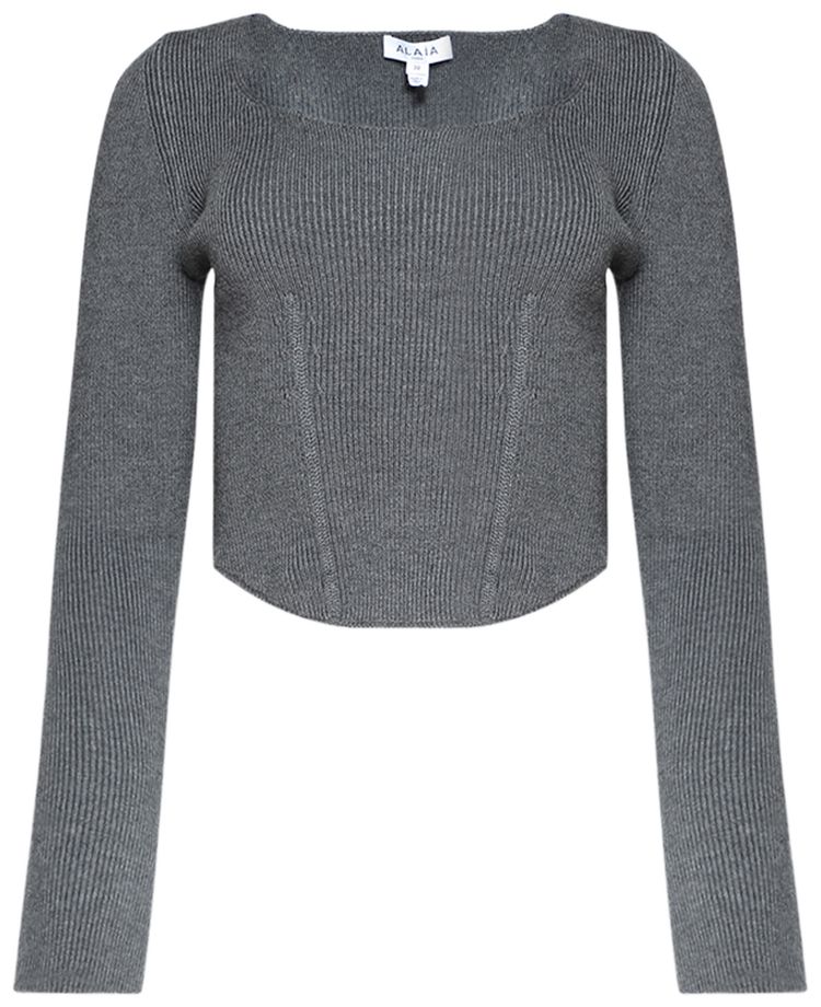 Alaia Corset Top Gris Chine