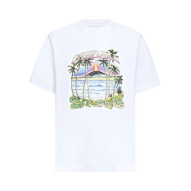 Casablanca Volcano Printed Classic T Shirt White