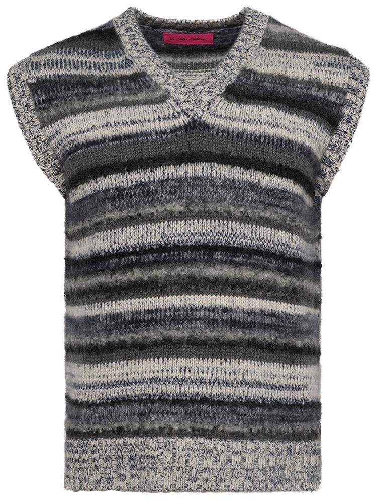 The Elder Statesman Boucle Mix Stripe Vest Multicolor