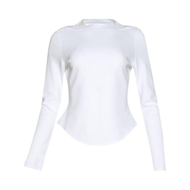 Alaia Long Sleeve T Shirt Blanc